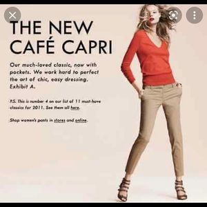 J. Crew Café Capri Pants in Tan